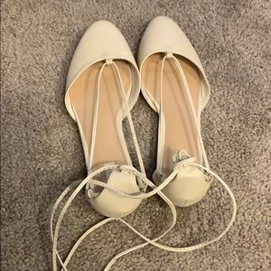 Forever 21 Ankle Strap Cream Flat